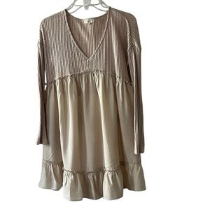 ENTRO | Oatmeal babydoll dress Medium
